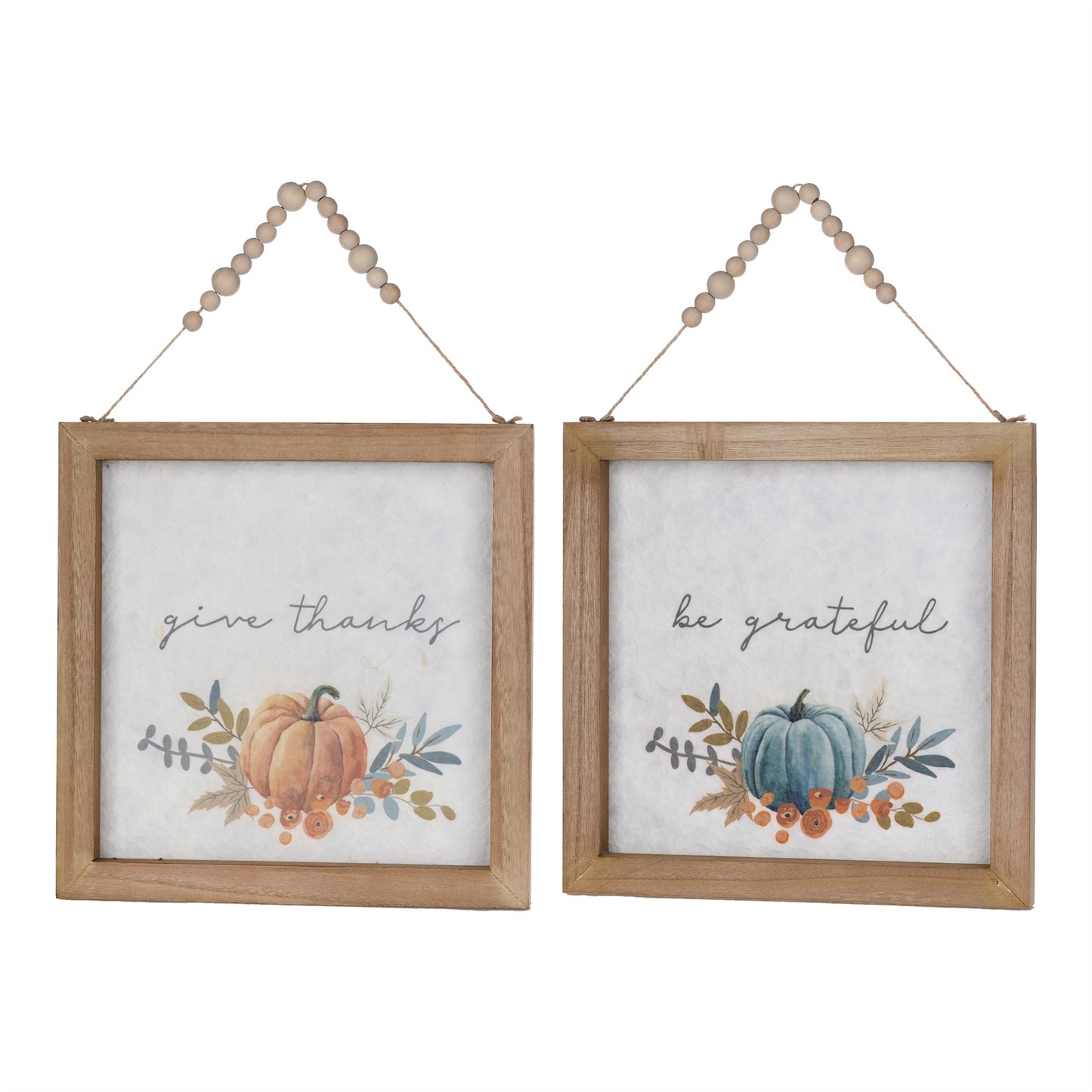 Pumpkin Art in Frames (Set of 2) 11.75"SQ