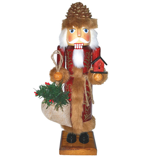 14" Pine Cone Santa Nutcracker