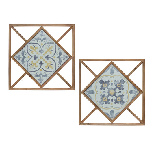 Framed Ornamental Wall Tile (Set of 2)