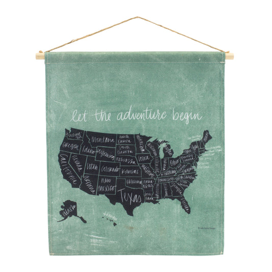 United States Linen Wall Hanging 18.5"H