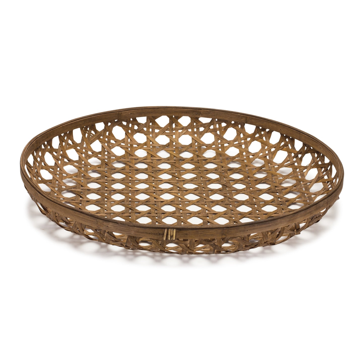 XLarge Round Bamboo Wooden Tray 26"D