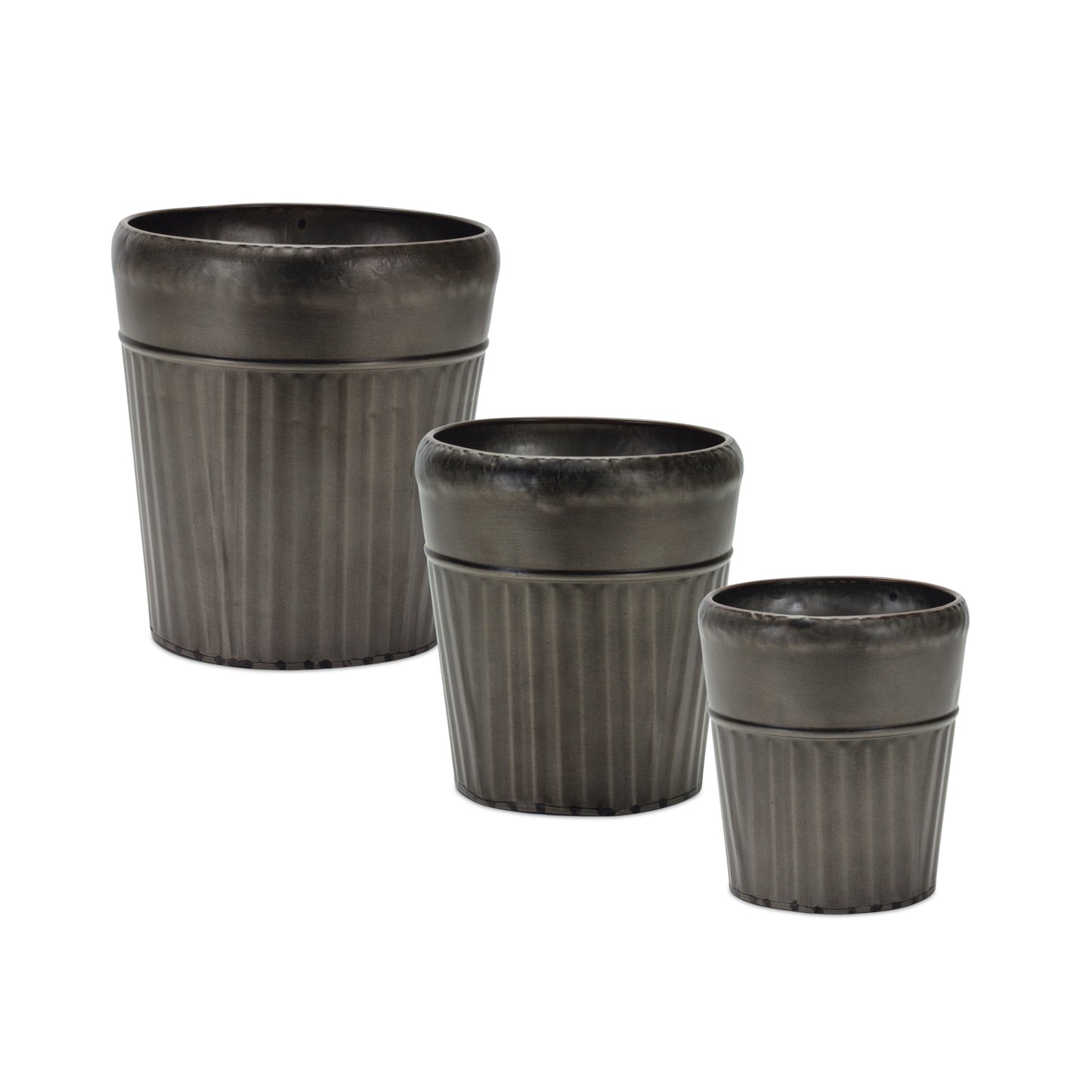 Metal Planters with Tapered Design (Set of 3)