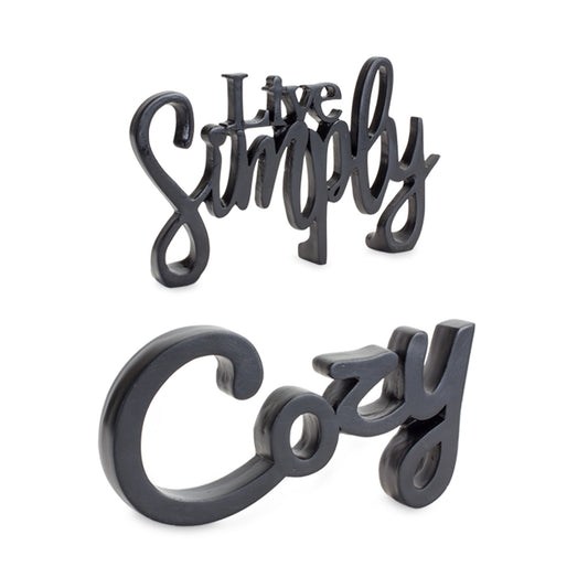Cozy and Simply Sentiment Sign Block (Set of 2)