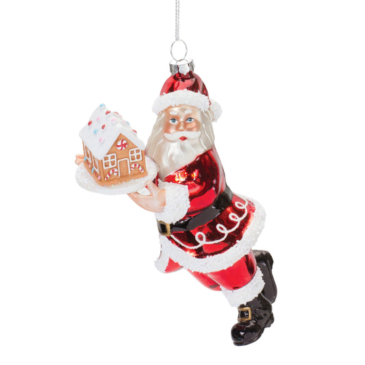 Glass Santa with Gingerbread Ornament (Set of 6)