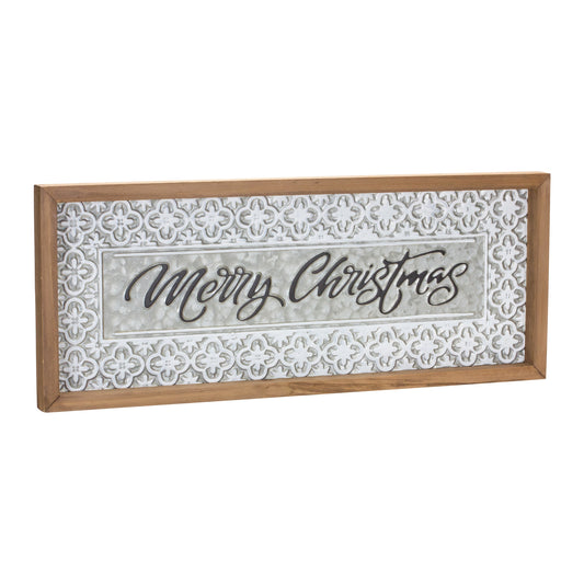 Ornate Metal Merry Christmas Sign (Set of 2)