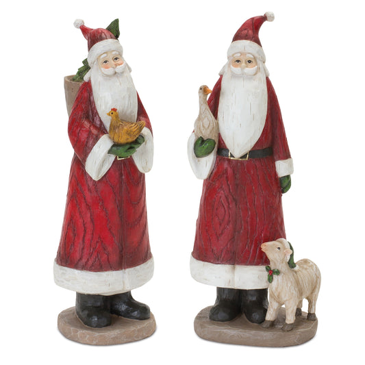 Farmhouse Santa Figurine (Set of 2)