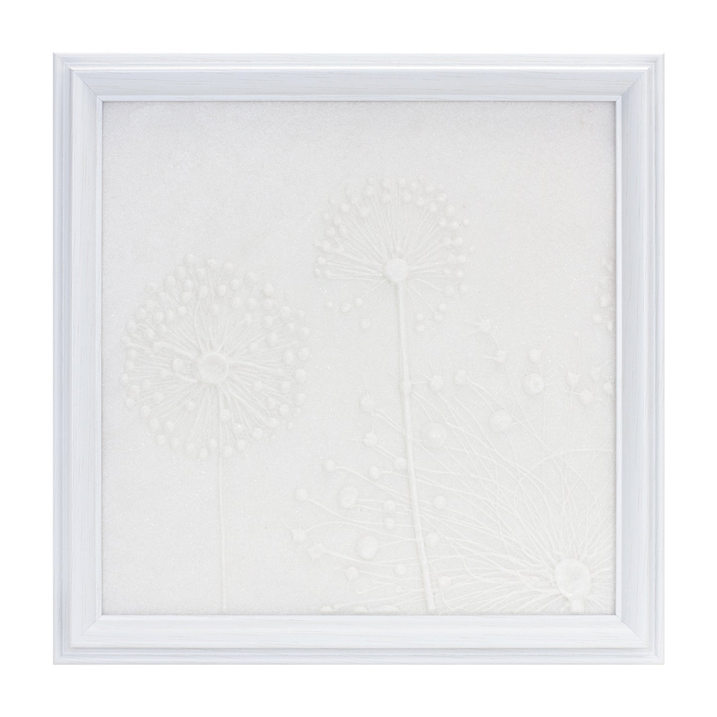 Stone Dandelion Wall Plaque 18.25"SQ