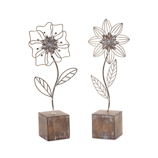 Metal Floral Decor (Set of 2)