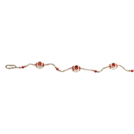 Glass Reflector Ornament String Garland 6.5"L