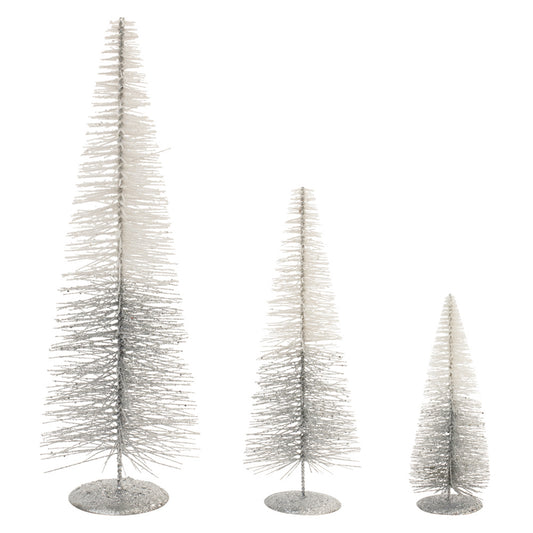 Glittered Ombre Bottle Brush Tree (Set of 3)