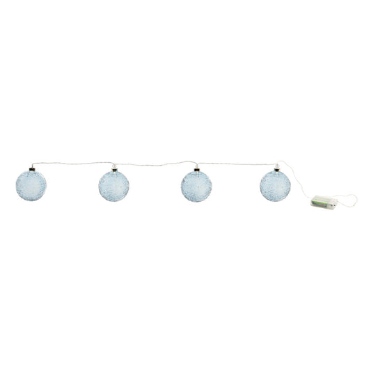 LED Blue Crackle Glass Ball Ornament String