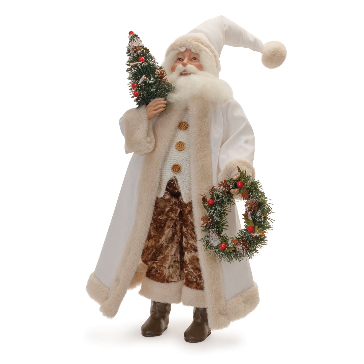 Santa with Wreath and Tree 21.5"