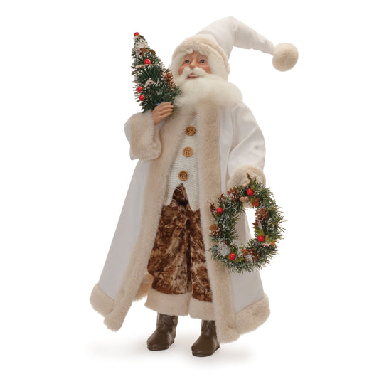 Santa with Wreath and Tree 21.5"