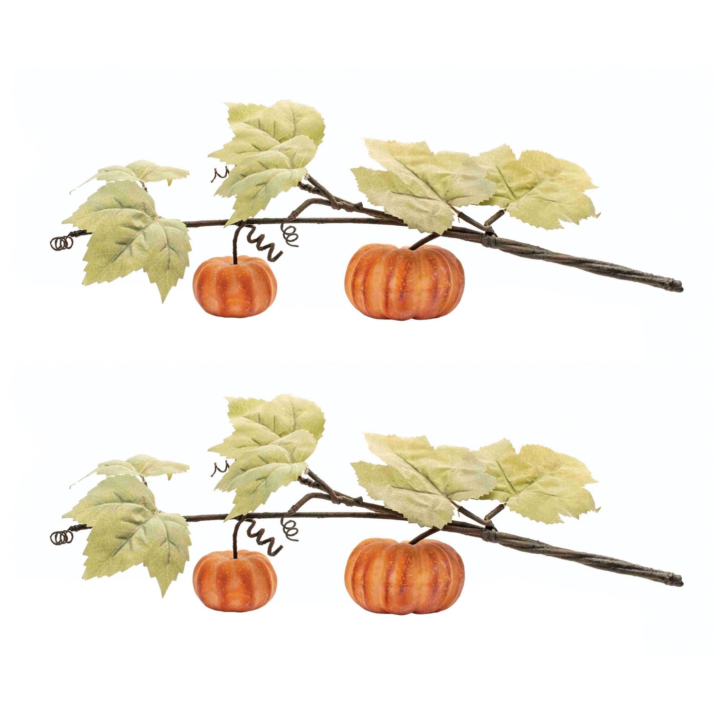 Double Pumpkin Artifical Vine (Set of 2) 21”L