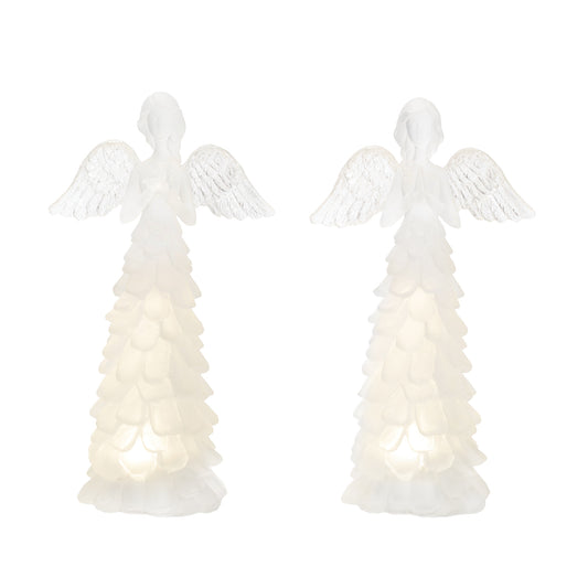 LED Frosted Angel Figurine (Set of 2)