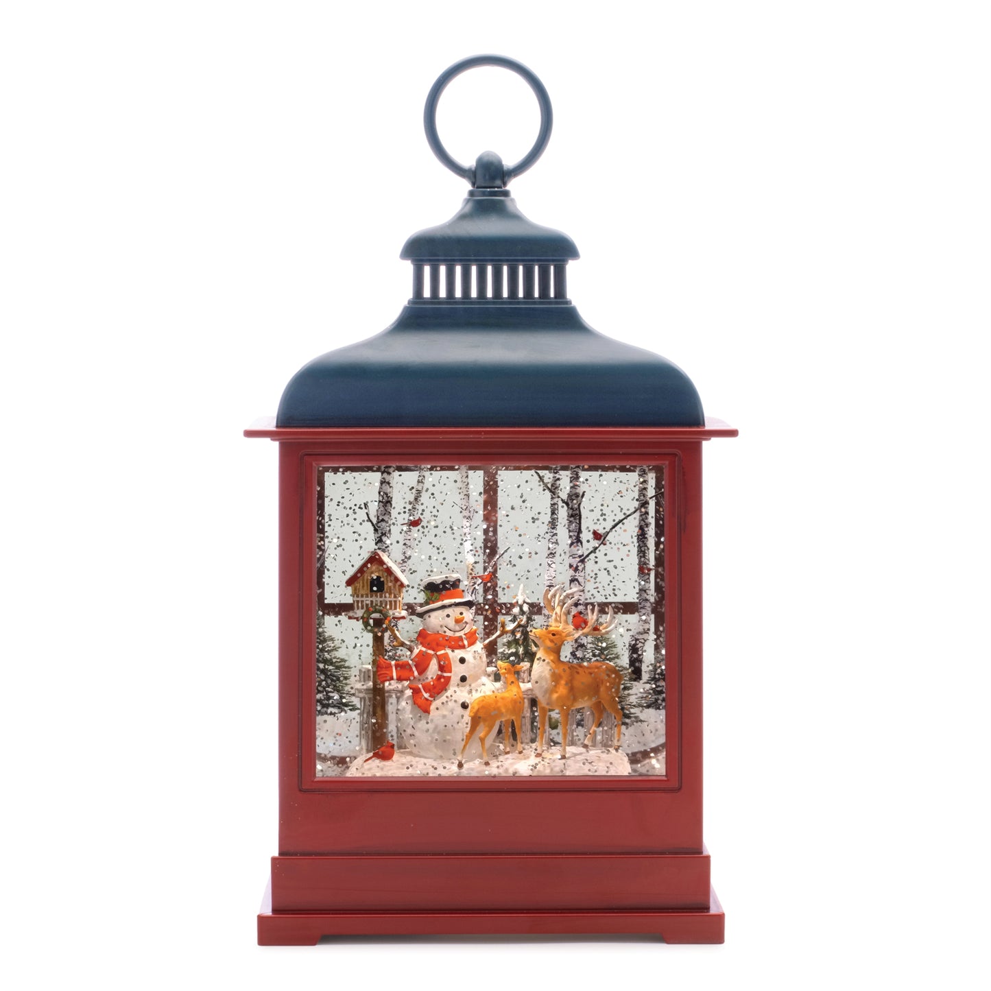LED Woodland Snowman Snow Globe 12"H