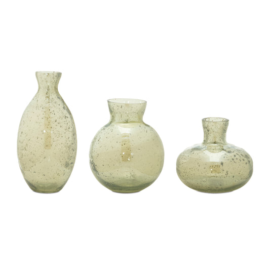 Bubbled Glass Bud Vases (Set of 3)