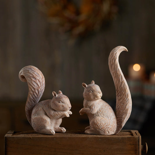 Etched Squirrel with Acorn Figurine (Set of 2)