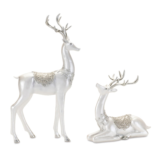 Modern Holiday Reindeer Figurine (Set of 2)