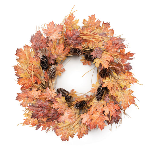 Mixed Maple Leaf Wreath 26”D