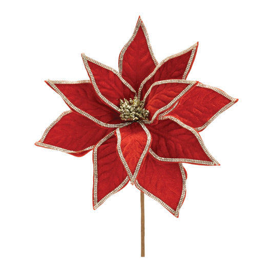 Jeweled Pointsettia Flower Stem (Set of 2)