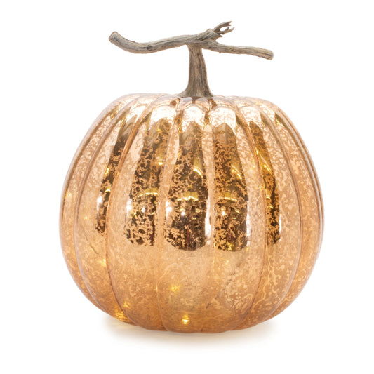 LED Mercury Glass Pumpkin Decor (Set of 2)