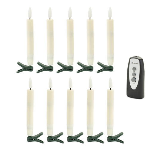 Candle Clip w/Remote (Set of 10) IVORY 5.5”H