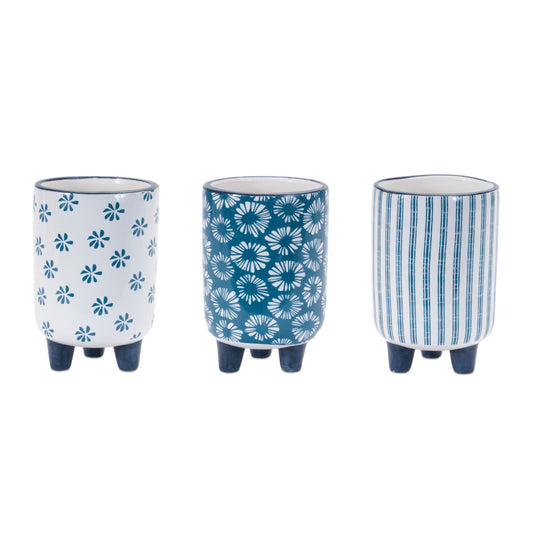 Footed Stone Planter (Set of 3)