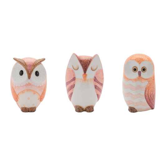 Terracotta Owl Decor (Set of 3)