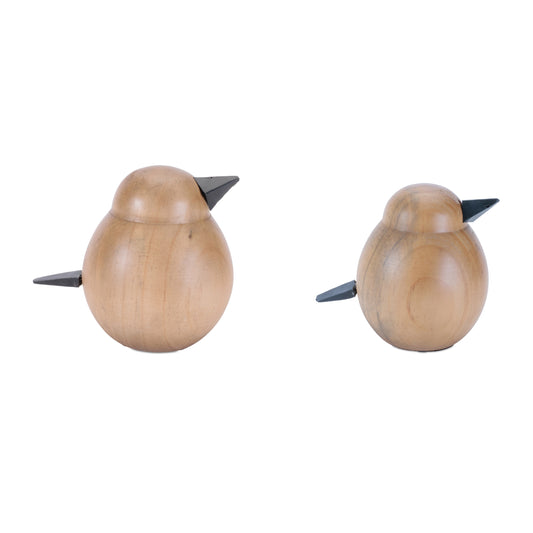 Modern Wood Bird Figurine (Set of 2)