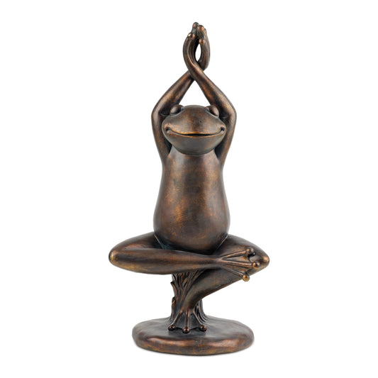 Yoga Frog Garden Statue 25"G
