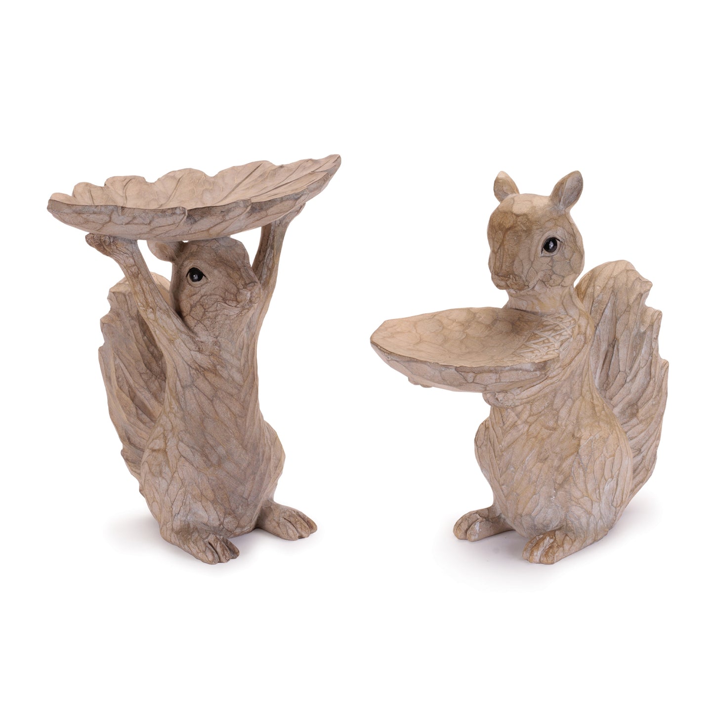 Squirrel Feeder (Set of 2) 9"H, 9.5"H Resin