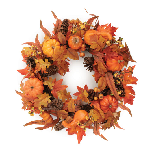Pumpkin/Cone Fall Wreath 24”D