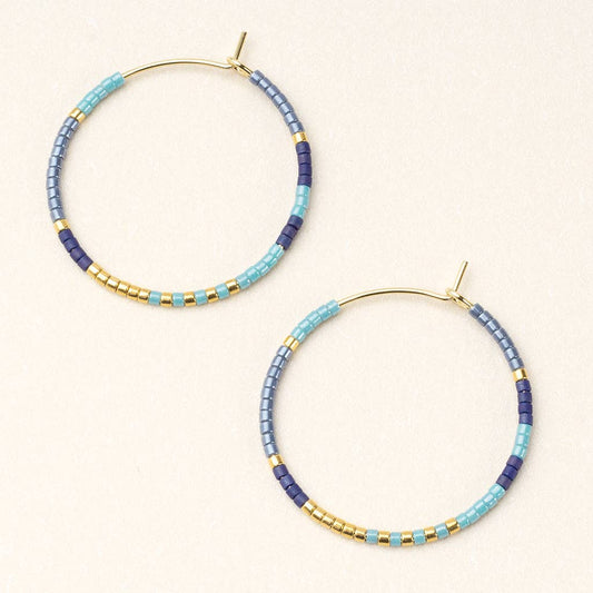 Chromacolor Miyuki Small Hoop - Cobalt Multi/Gold