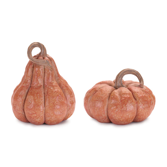Pumpkin (Set of 2) 5.25"H, 8.25"H Resin