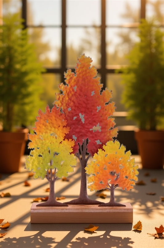Triple Fall Tree 24.5"H Iron/MDF