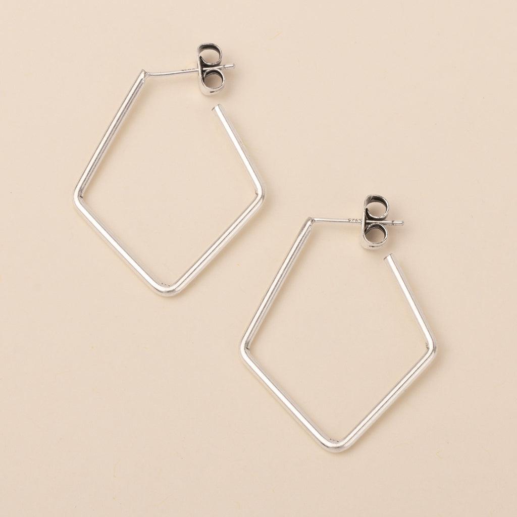 Refined Earring Orion Diamond Hoop/Sterling Silver