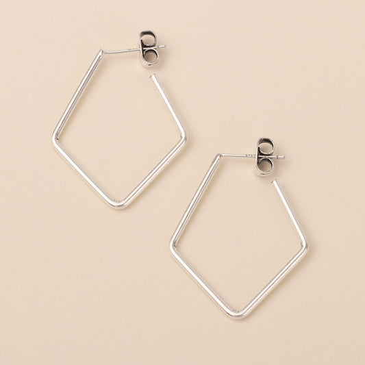 Refined Earring Orion Diamond Hoop/Sterling Silver