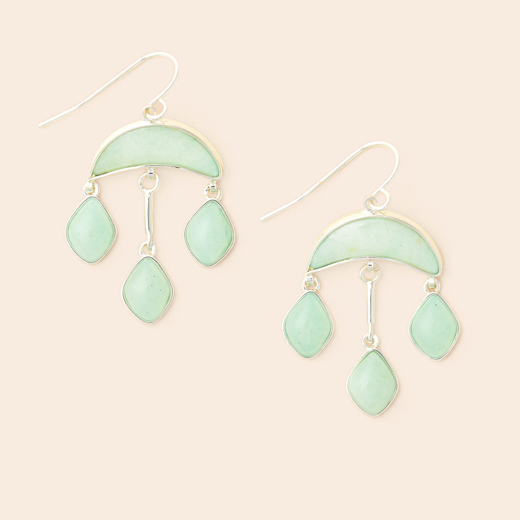 Stone Crescent Drop Earring - Amazonite