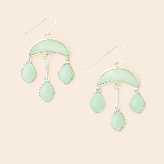 Stone Crescent Drop Earring - Amazonite