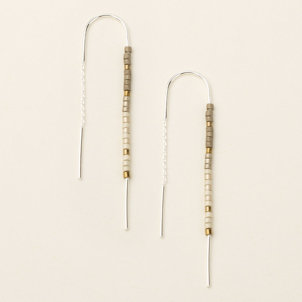 Chromacolor Miyuki Thread Earring - Pewter Multi/Silver