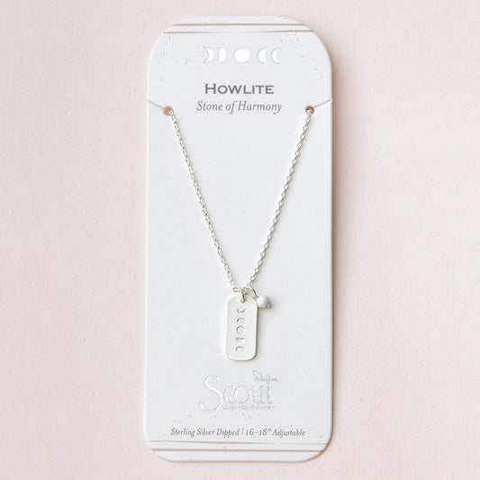 Stone Intention Charm Necklace - Howlite/Silver