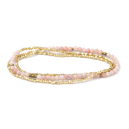 Delicate Stone Wrap Pink Opal