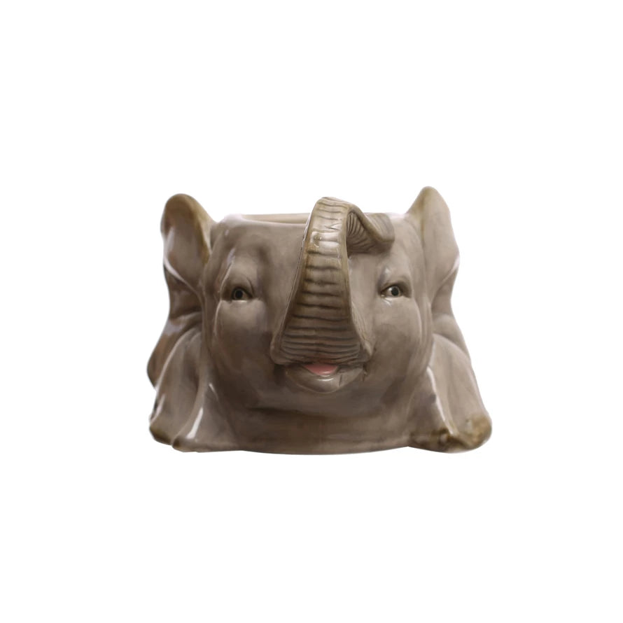 Elephant Head Ceramic Pot