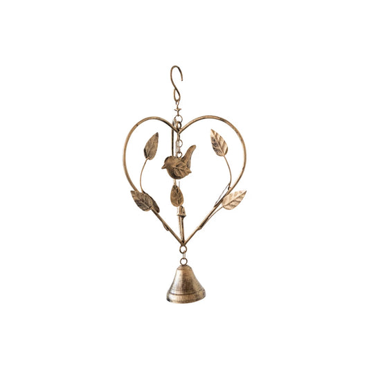 Hanging Heart Bell with Bird