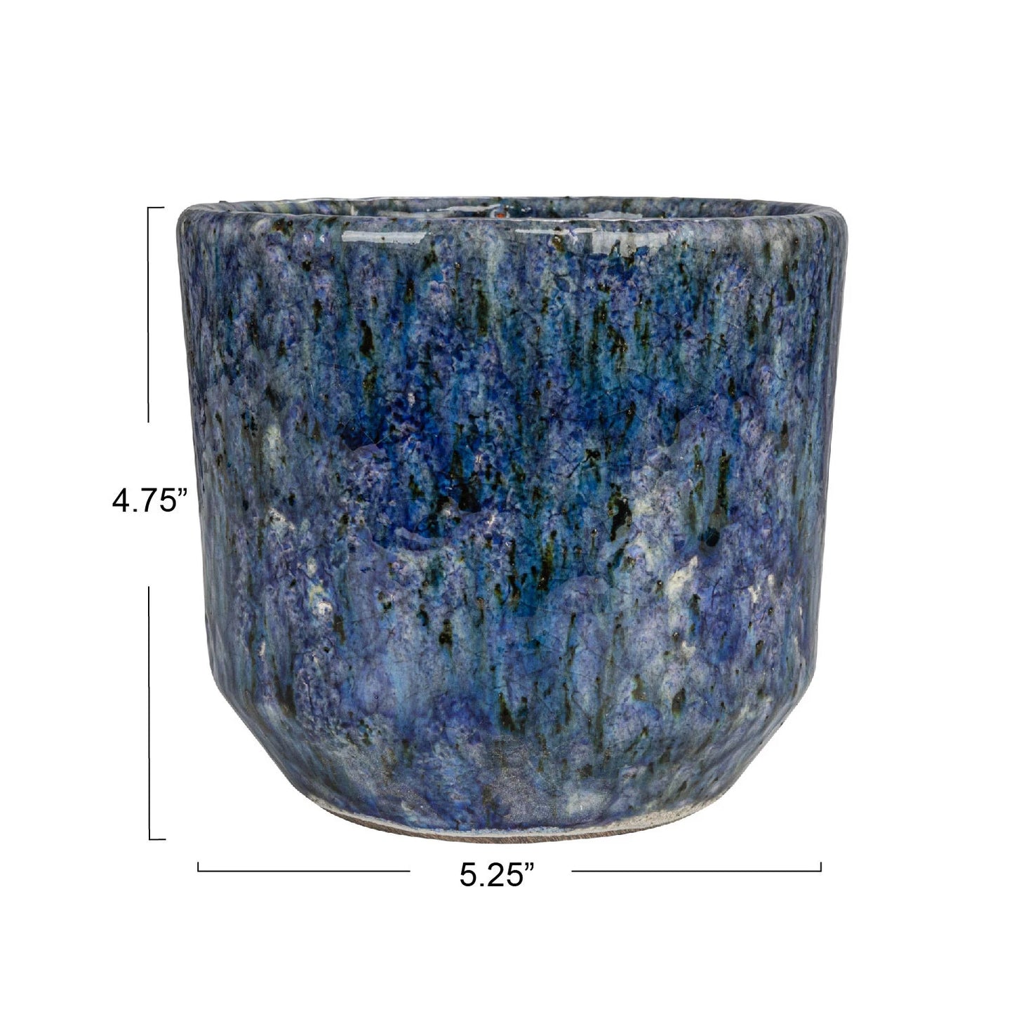Crackle Glaze Terracotta Planter- Blue