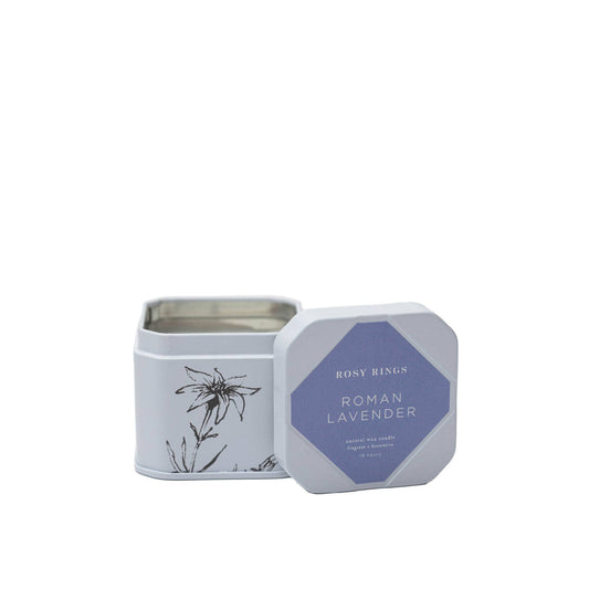 Rosy Rings Roman Lavender Candle Tin