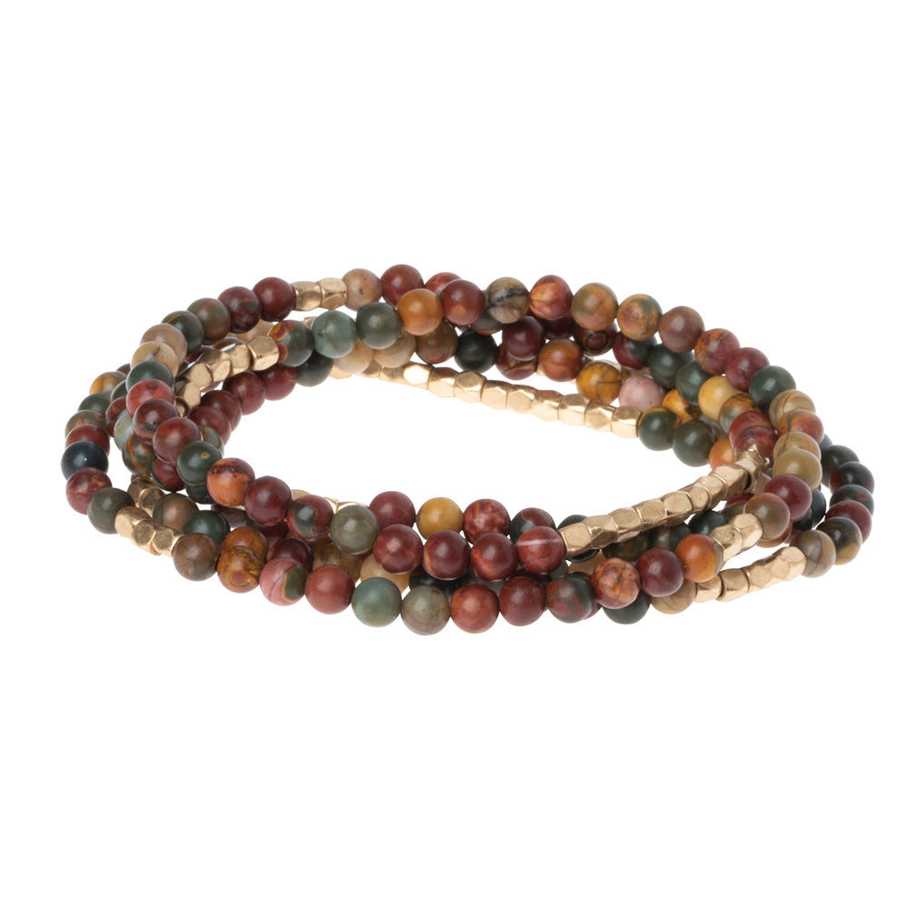 Stone Wrap Necklace/Bracelet: Majestic Jasper