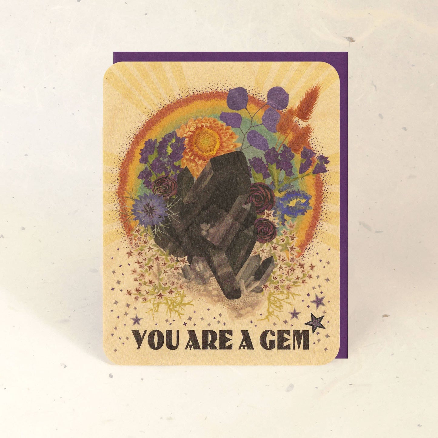 Love Gem Wood Greeting Card
