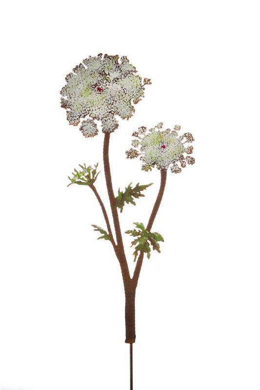 Queen Anne's Lace Flower Painted Stake